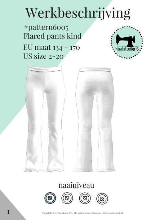 Flared pants kind | maat 134 - 170 | PDF naaipatroon - Afbeelding 4