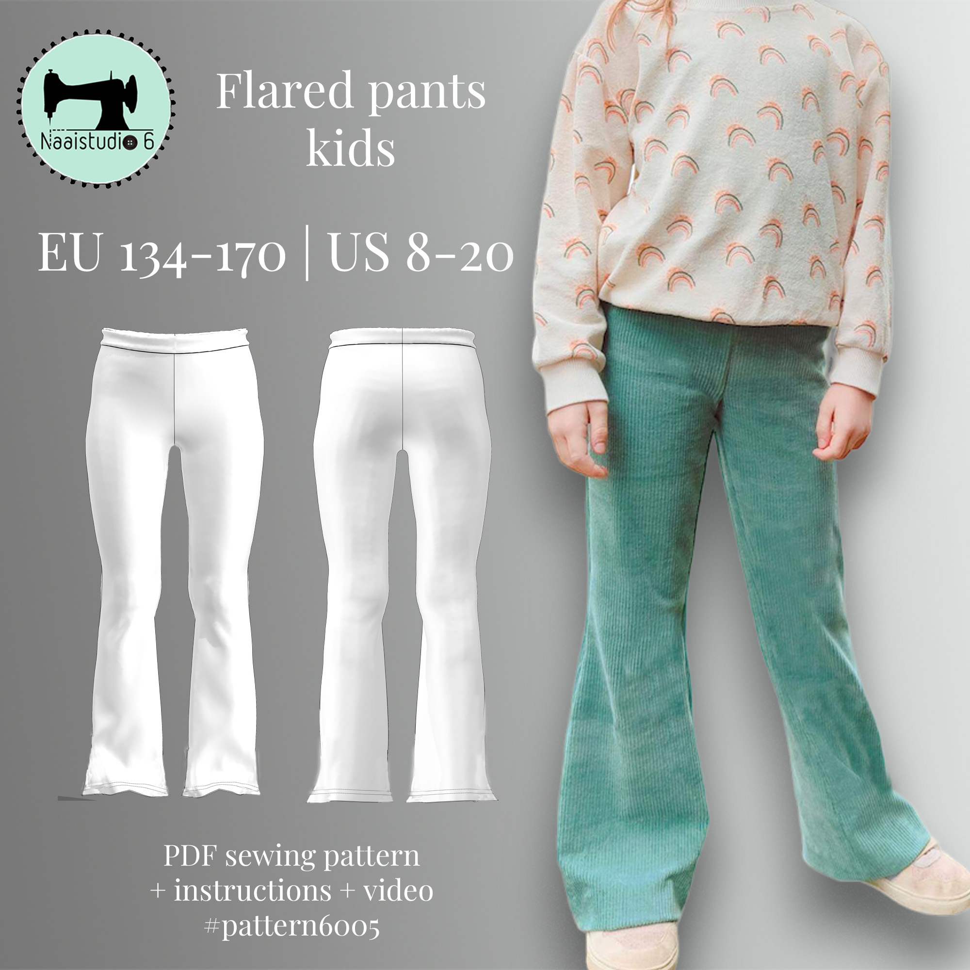 Flared pants child  size 134 - 170 - Naaistudio 6