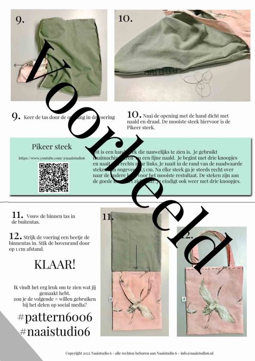 werkbeschrijving van de totebag voorbeeld