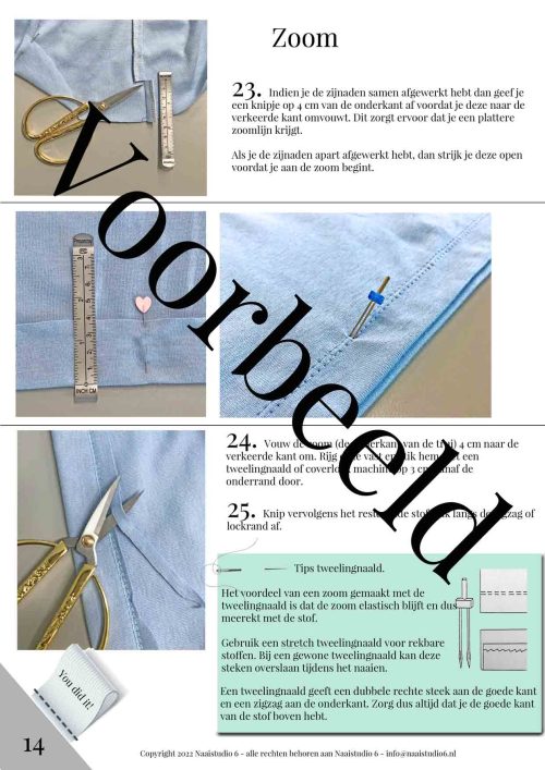 Damestrui met kratermouw en V-hals - Afbeelding 10