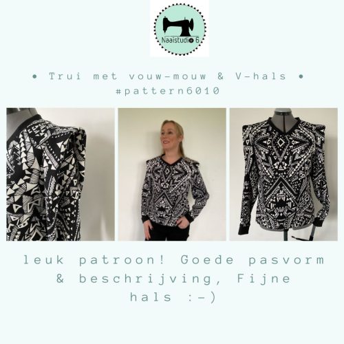 Damestrui met kratermouw en V-hals - Afbeelding 18