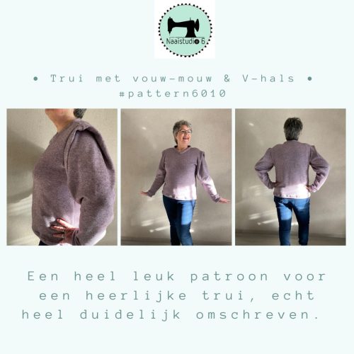 Damestrui met kratermouw en V-hals - Afbeelding 15