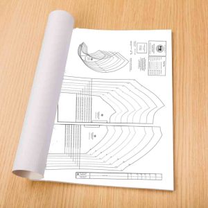 A0 patroon op een houten tafel PDF naaipatronen printen