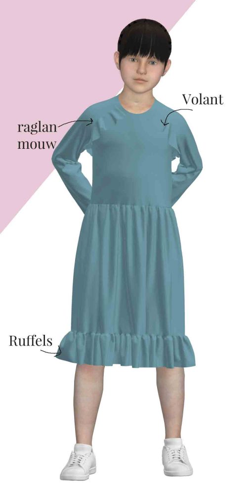 Naai de perfecte jurk of shirt voor jouw dochter | PDF naaipatroon voor meiden van 2 tot 16 jaar oud - Afbeelding 11