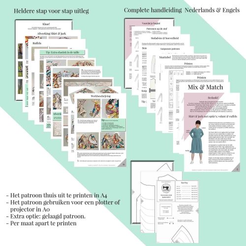 Naai de perfecte jurk of shirt voor jouw dochter | PDF naaipatroon voor meiden van 2 tot 16 jaar oud - Afbeelding 8