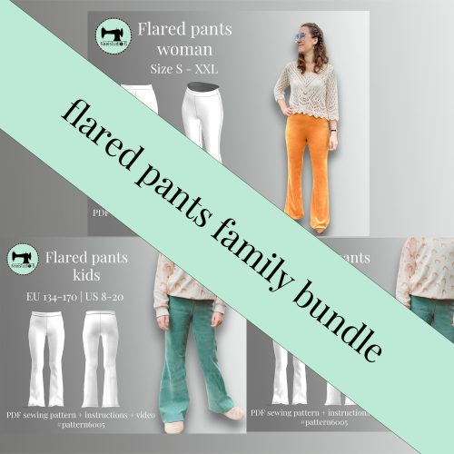 pattern of flared pants for children and women