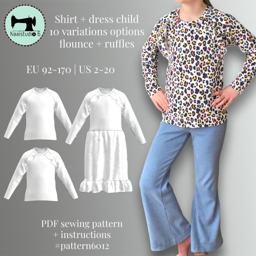 voorbeeld van een shirt patroon shirt met Ruffels voor kinderen