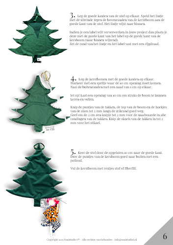 voorbeeld van de werkbeschrijving van de knuffelbare kerstboom