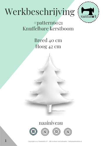 schematische overzicht van de knuffelbare kerstboom met afmetingen